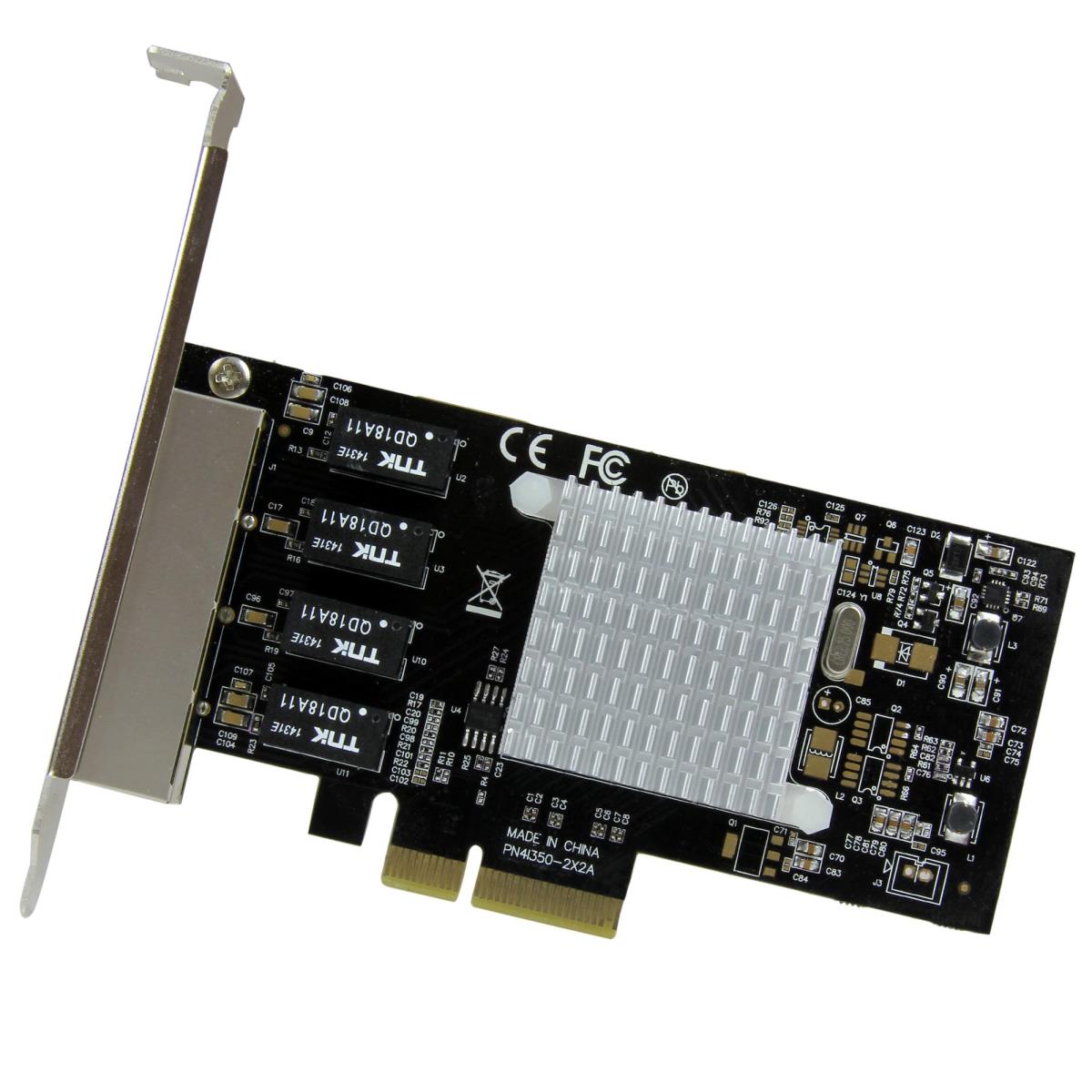 STARTECH.COM Gigabit Network Adapter Card 4port W/ Intel i350-am4 Chip Pci-e In