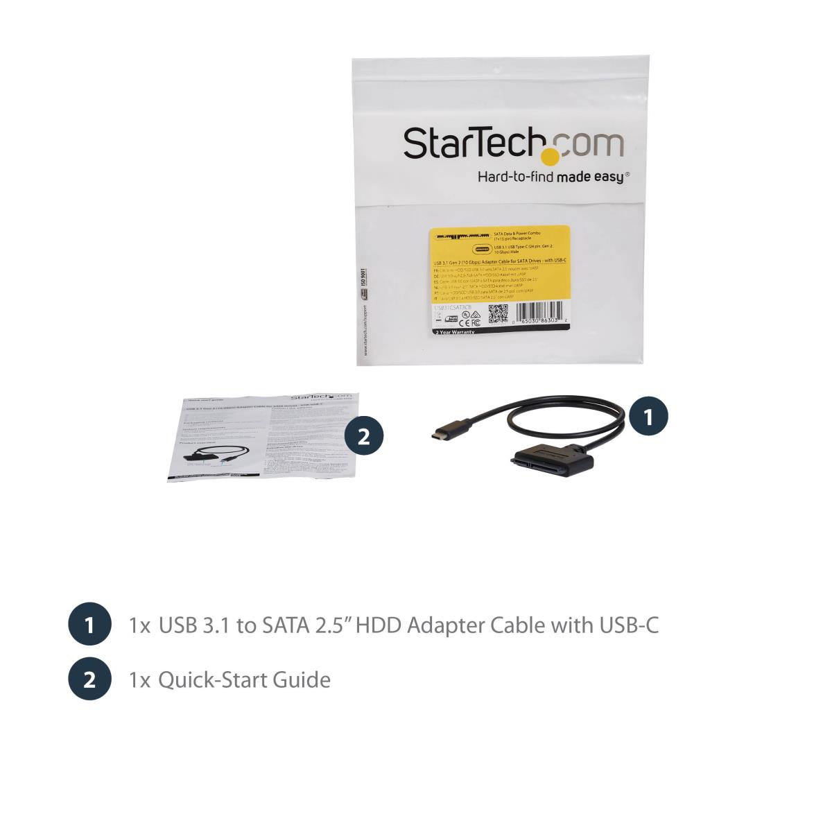STARTECH.COM USB 3.1 Gen 2 (10 Gbps) Adapter Cable For 2.5
