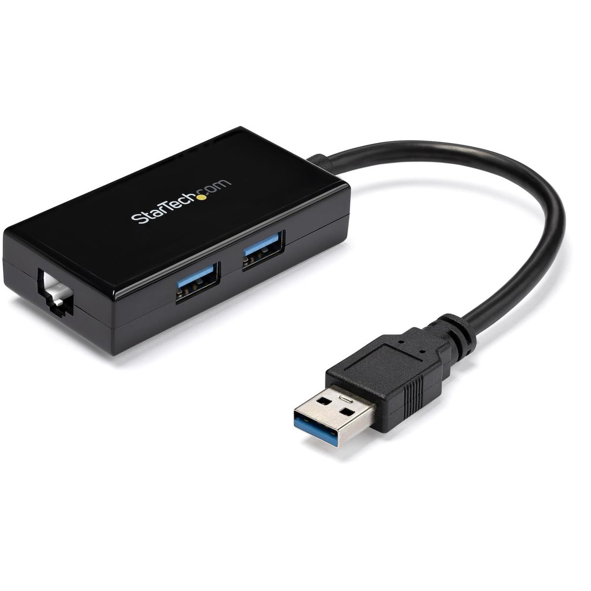 STARTECH.COM Network Adapter USB 3.0 To Gigabit With Built-in 2-port USB Hub