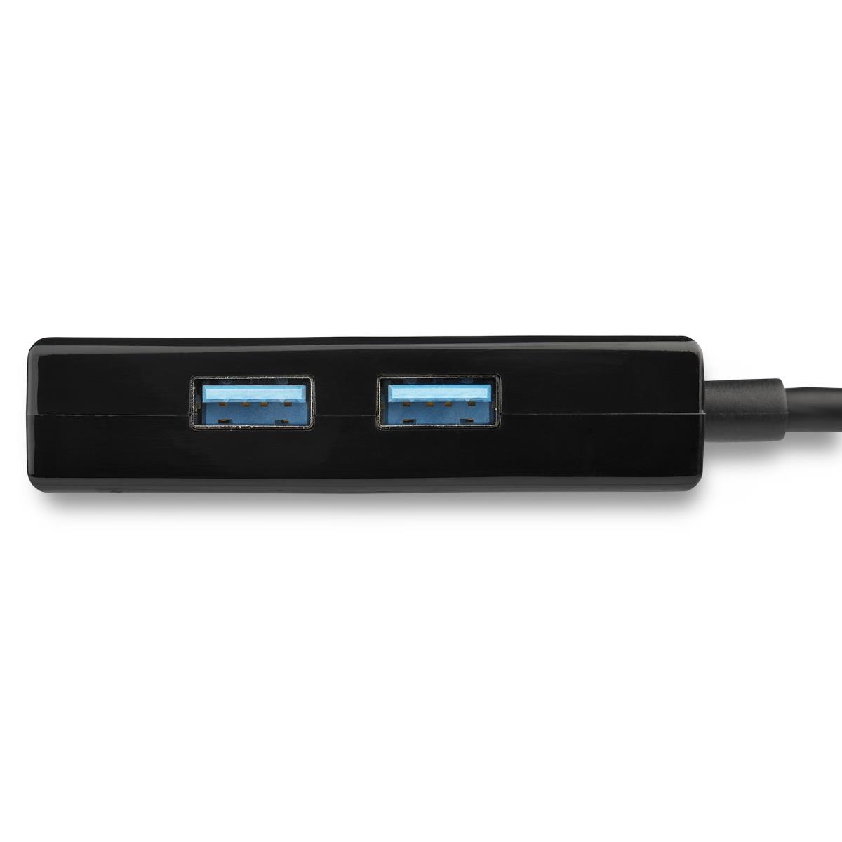 STARTECH.COM Network Adapter USB 3.0 To Gigabit With Built-in 2-port USB Hub