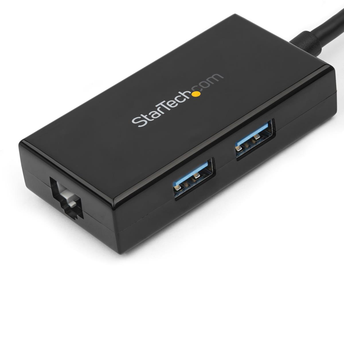 STARTECH.COM Network Adapter USB 3.0 To Gigabit With Built-in 2-port USB Hub