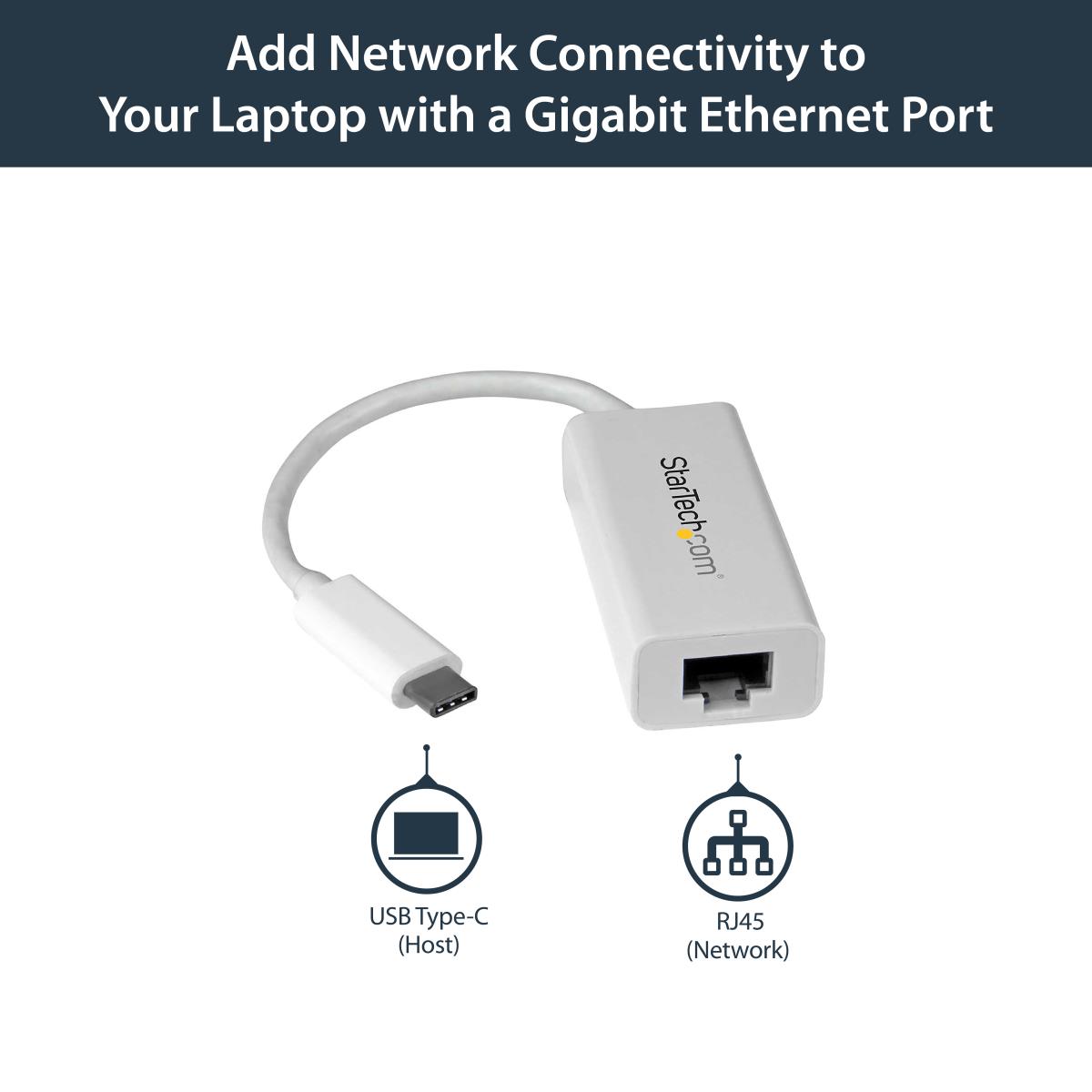 STARTECH.COM USB-c To Gigabit Network Adapter - White