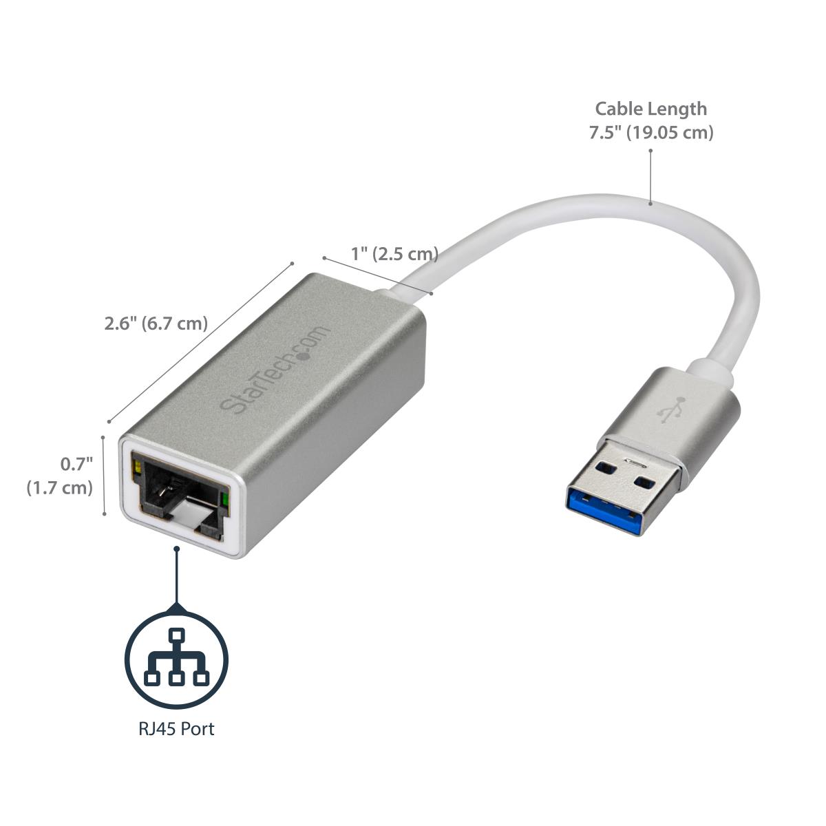 STARTECH.COM USB 3.0 To Gigabit Network Adapter - Silver