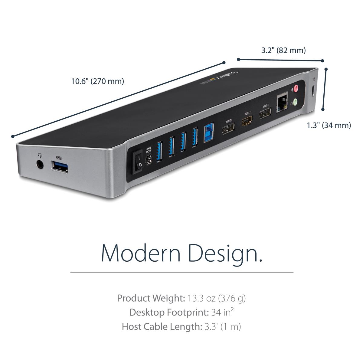STARTECH.COM Docking Station - Universal Triple Video USB 3.0 Laptop With 4k