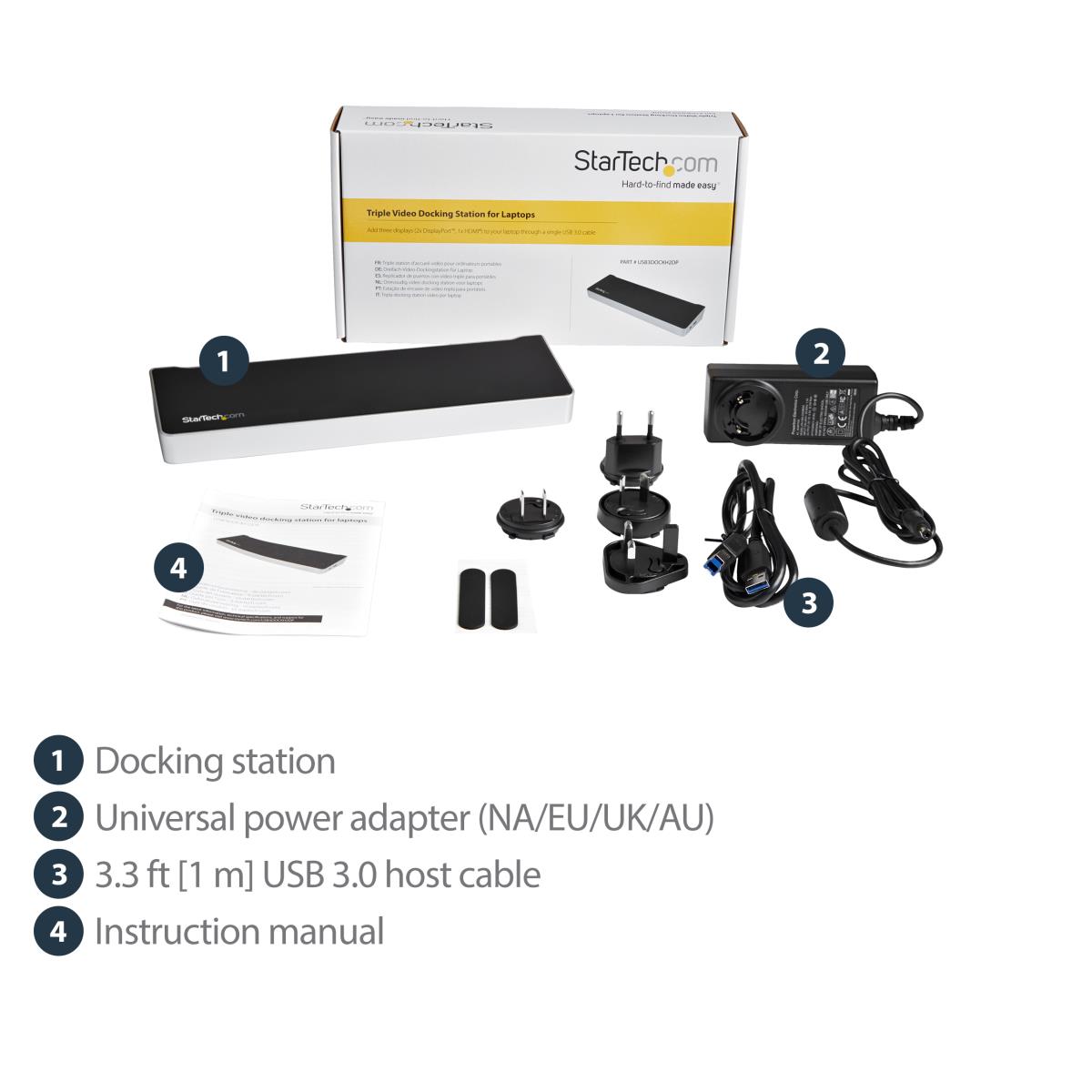STARTECH.COM Docking Station - Universal Triple Video USB 3.0 Laptop With 4k
