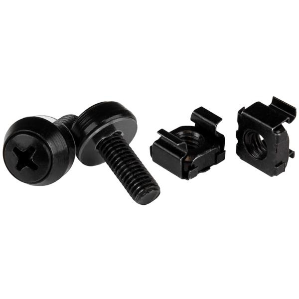 STARTECH.COM M6 Mounting Screws M6 Cage Nuts M6x12mm 100 Pack Black