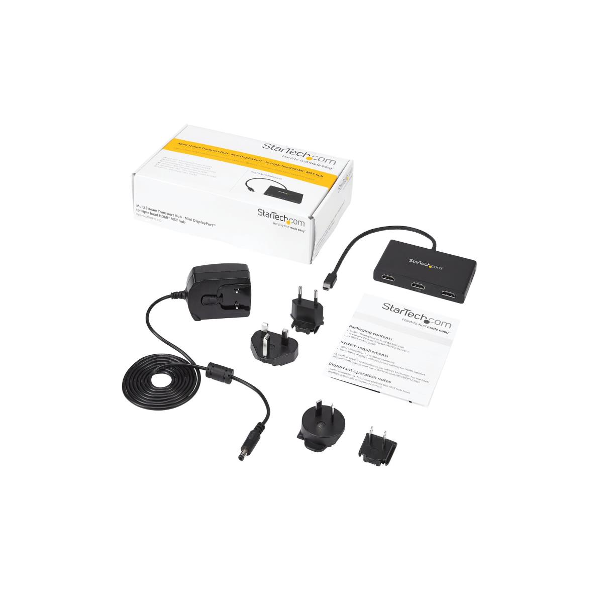 STARTECH.COM Triple Head DisplayPort Multi Monitor Adapter 1x Mdp To 3xdp