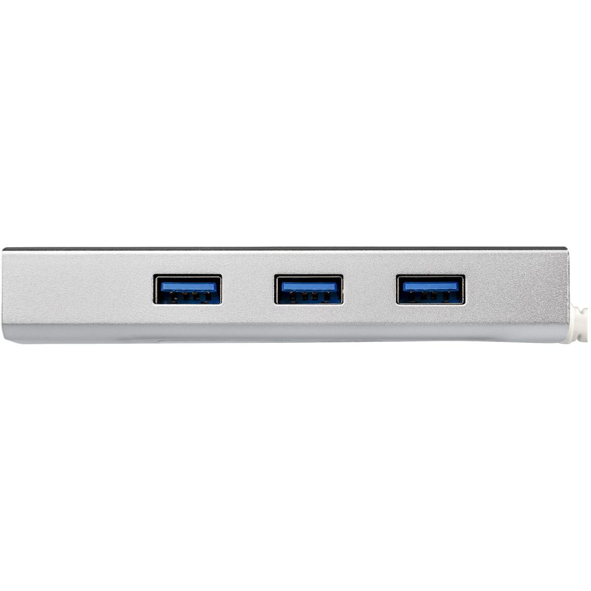 STARTECH.COM USB Hub 3port With Gigabit Network Adapter Silver