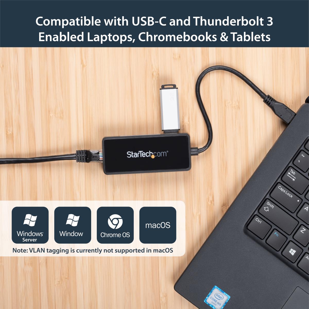 STARTECH.COM USB-C To Gigabit Network Adapter With Extra USB 3.0 Port