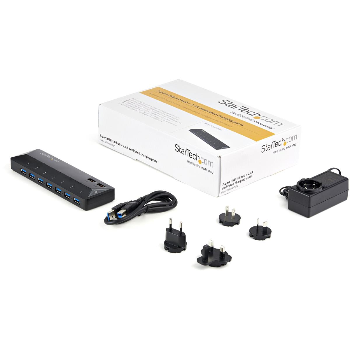 STARTECH.COM Hub Plus Dedicated Charging Ports 7-port USB 3.0 - 2 X 2.4a Ports