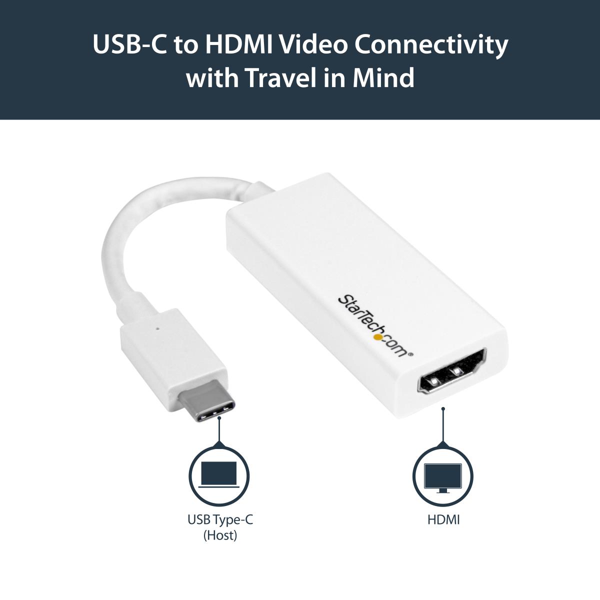 STARTECH.COM USB-c To Hdmi Adapter - White