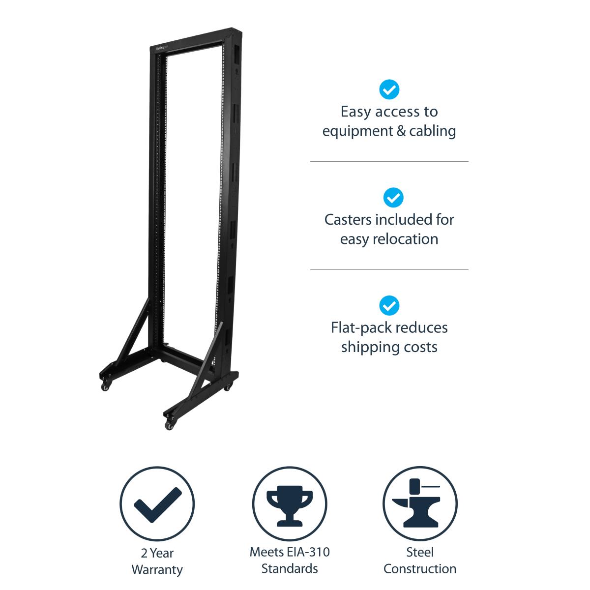 STARTECH.COM Server Rack 2-post With Casters - 42u
