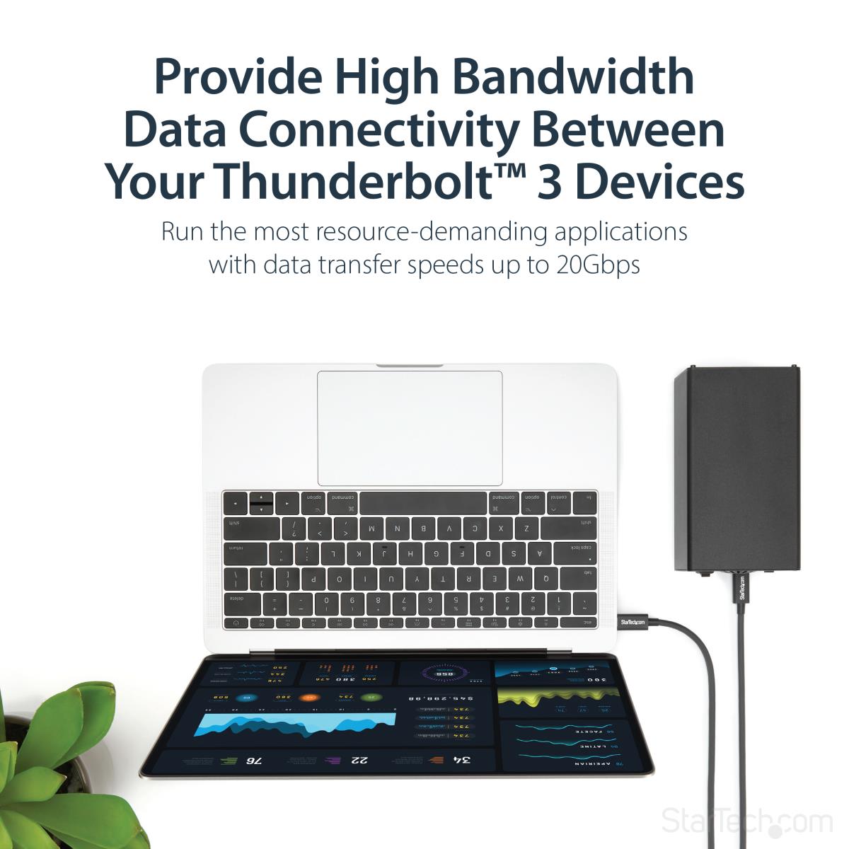 STARTECH.COM Thunderbolt 3 USB-c Cable (20gbps) 1m - Thunderbolt USB And DisplayPort Compatible