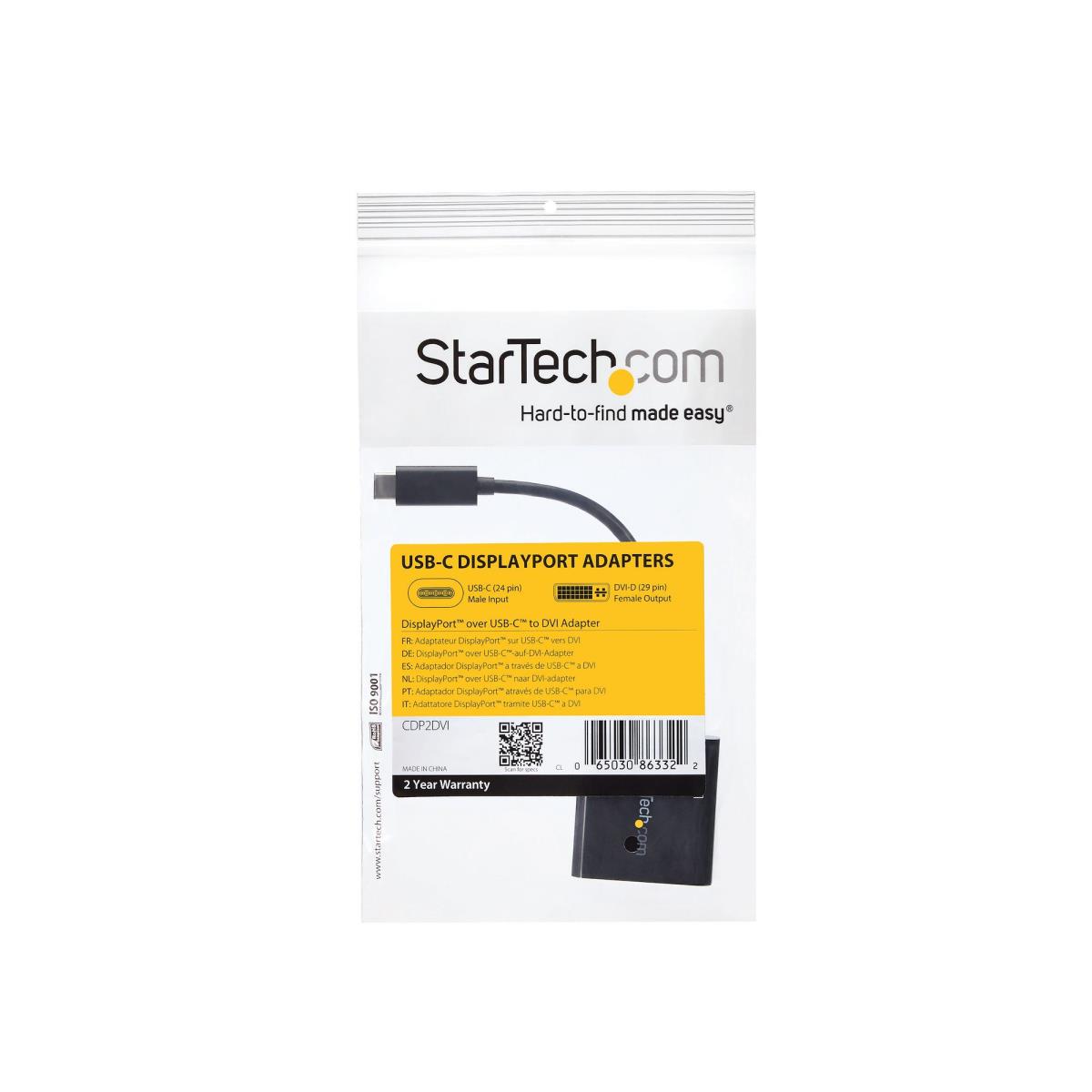 STARTECH.COM USB Type C To DVI Adapter USB-c DVI Video Converter-black