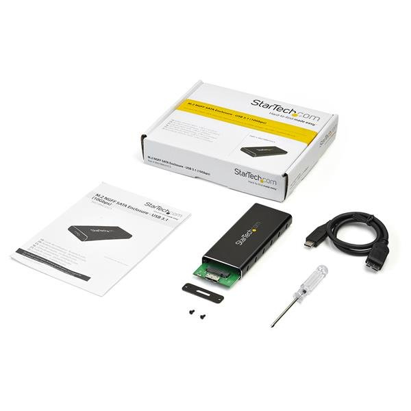 STARTECH.COM Portable M.2 Ngff SATA Enclosure - USB 3.1 (10gbps) With USB-c Cable