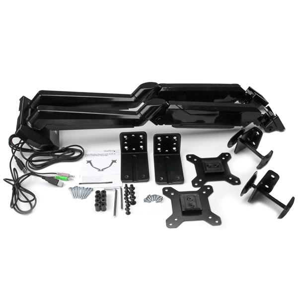 STARTECH.COM Dual Monitor Mount With 2-port USB And Audio Pass-through