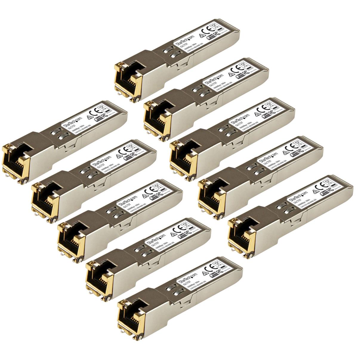 STARTECH.COM Gigabit Rj45 Copper Sfp Transceiver Module - Cisco Glc-t Compatible - 10 Pack
