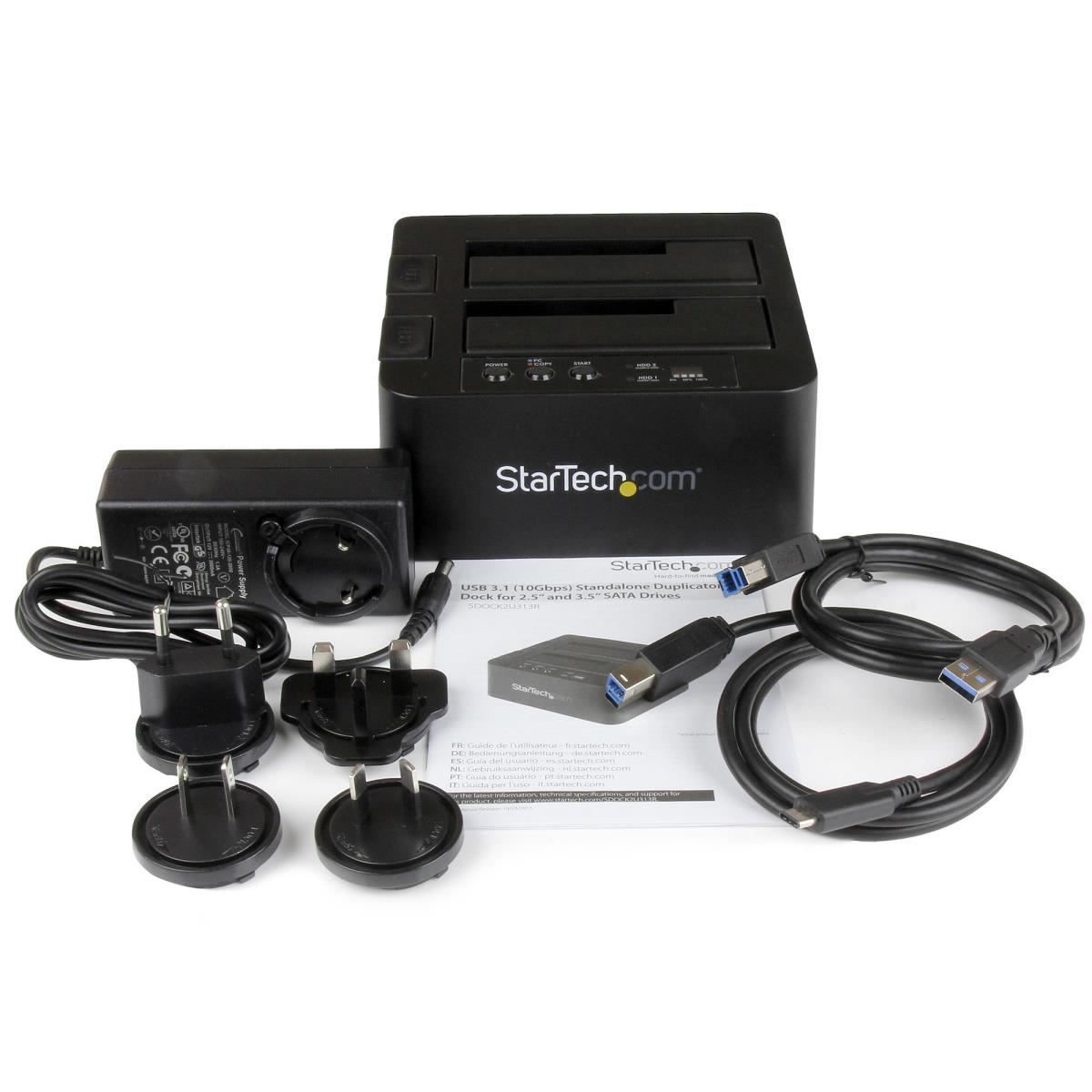 STARTECH.COM Dock - Standalone Duplicator USB 3.1 (10gbps) For 2.5in & 3.5in SATA SSD/HDD Drives - HDD Cloner