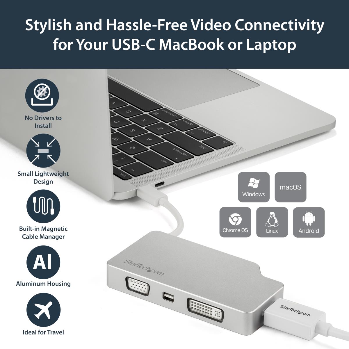 STARTECH.COM Video Converter 4-in-1 USB Type C To Vga DVI Hdmi Mdp-4k