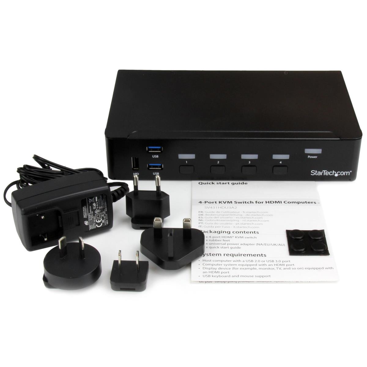STARTECH.COM KVM Switch Hdmi - 4-port KVM Built-in USB 3.0 Hub-1080p