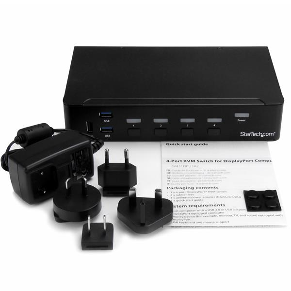 STARTECH.COM KVM Switch - DisplayPort 4-port Built-in USB 3.0 Hub-4k