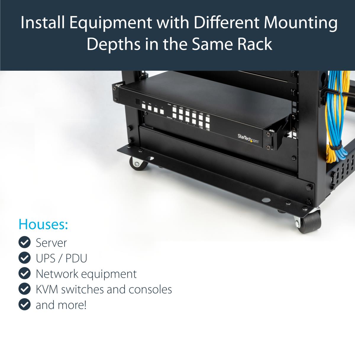 STARTECH.COM Rack Extender - 1u Rack Rack Depth Adapter Brackets-1u