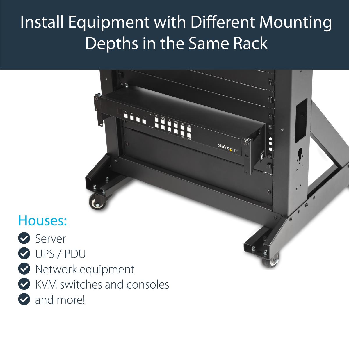 STARTECH.COM Rack Extender - 2u Rack Rack Depth Adapter Brackets-2u