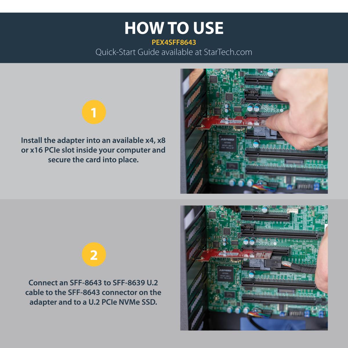 STARTECH.COM X4 Pci-e To Sff-8643 Adapter For Pci-e Nvme U.2 SSD