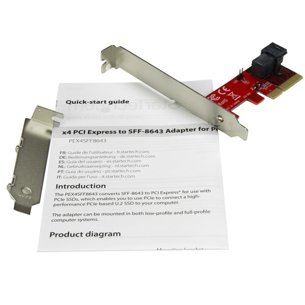 STARTECH.COM X4 Pci-e To Sff-8643 Adapter For Pci-e Nvme U.2 SSD