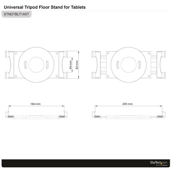 STARTECH.COM Portable Tripod Floor Stand Tablets 7in To 11in-adjustable