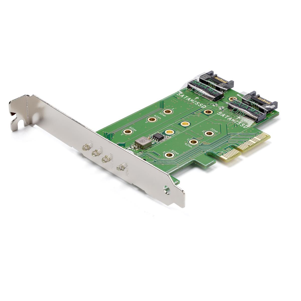 STARTECH.COM M.2 SSD (ngff) Adapter Card 3-port - 1 X Pci-e (nvme) M.2, 2 X SATA III M.2 - Pci-e 3.0