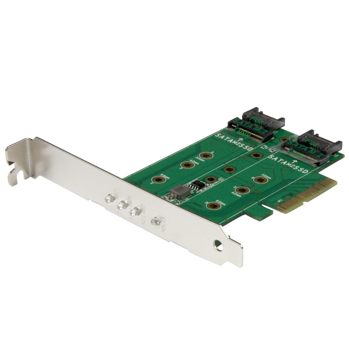 STARTECH.COM M.2 SSD (ngff) Adapter Card 3-port - 1 X Pci-e (nvme) M.2, 2 X SATA III M.2 - Pci-e 3.0
