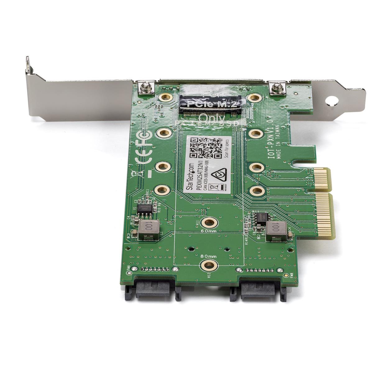 STARTECH.COM M.2 SSD (ngff) Adapter Card 3-port - 1 X Pci-e (nvme) M.2, 2 X SATA III M.2 - Pci-e 3.0