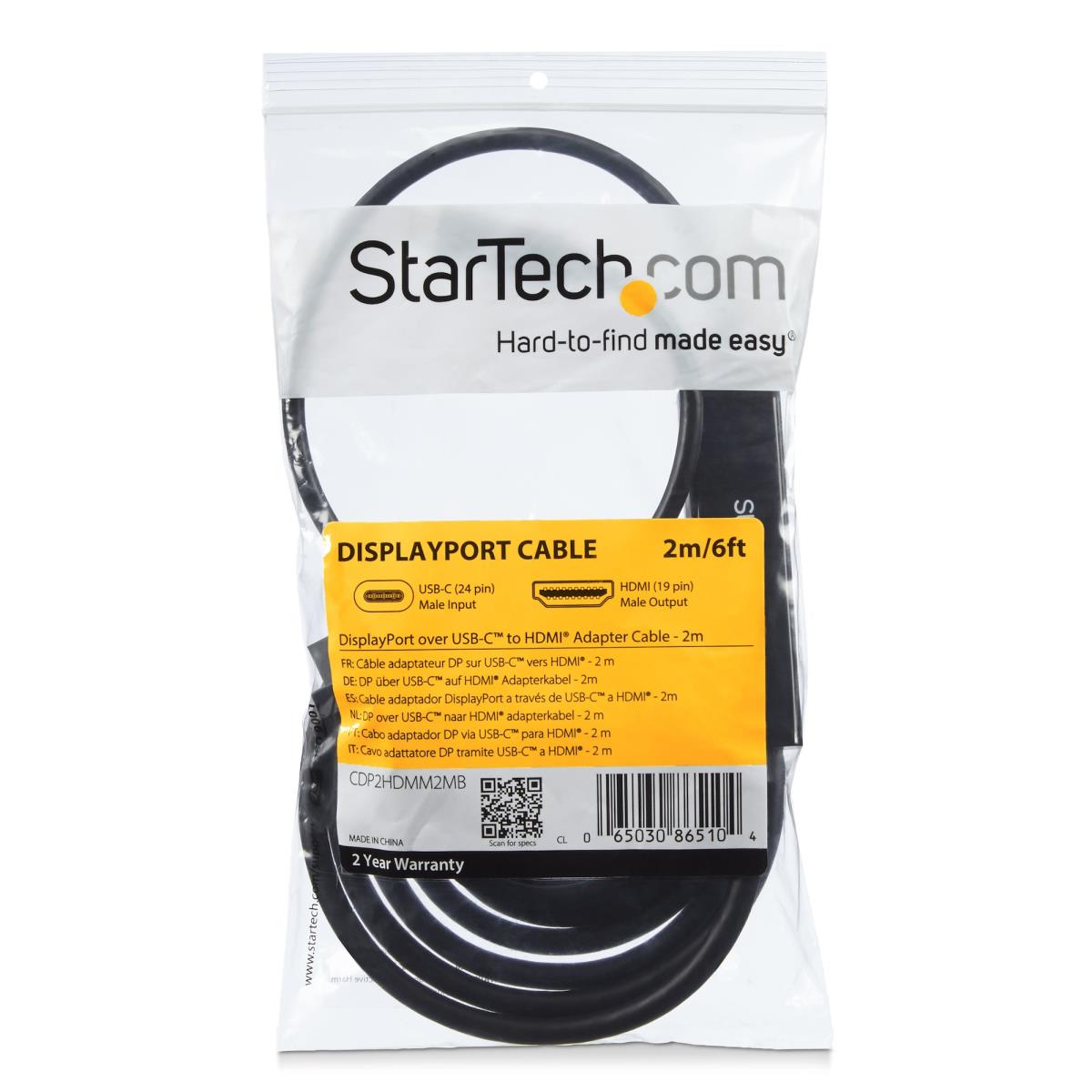 STARTECH.COM USB Type-c To Hdmi Adapter Cable-4k USB-c To Hdmi 2m