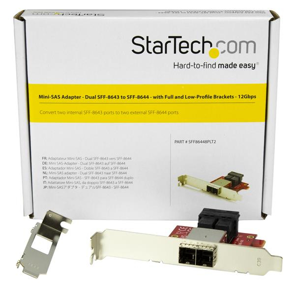 STARTECH.COM Adapter Dual Sff-8643 To Dual Sff-8644 Mini SAS 12gbps