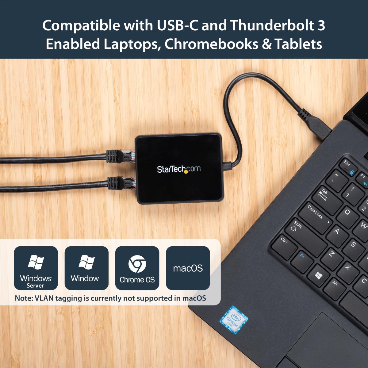 STARTECH.COM USB-c To Dual Gigabit Ethernet Adapter With USB (type-a) Port