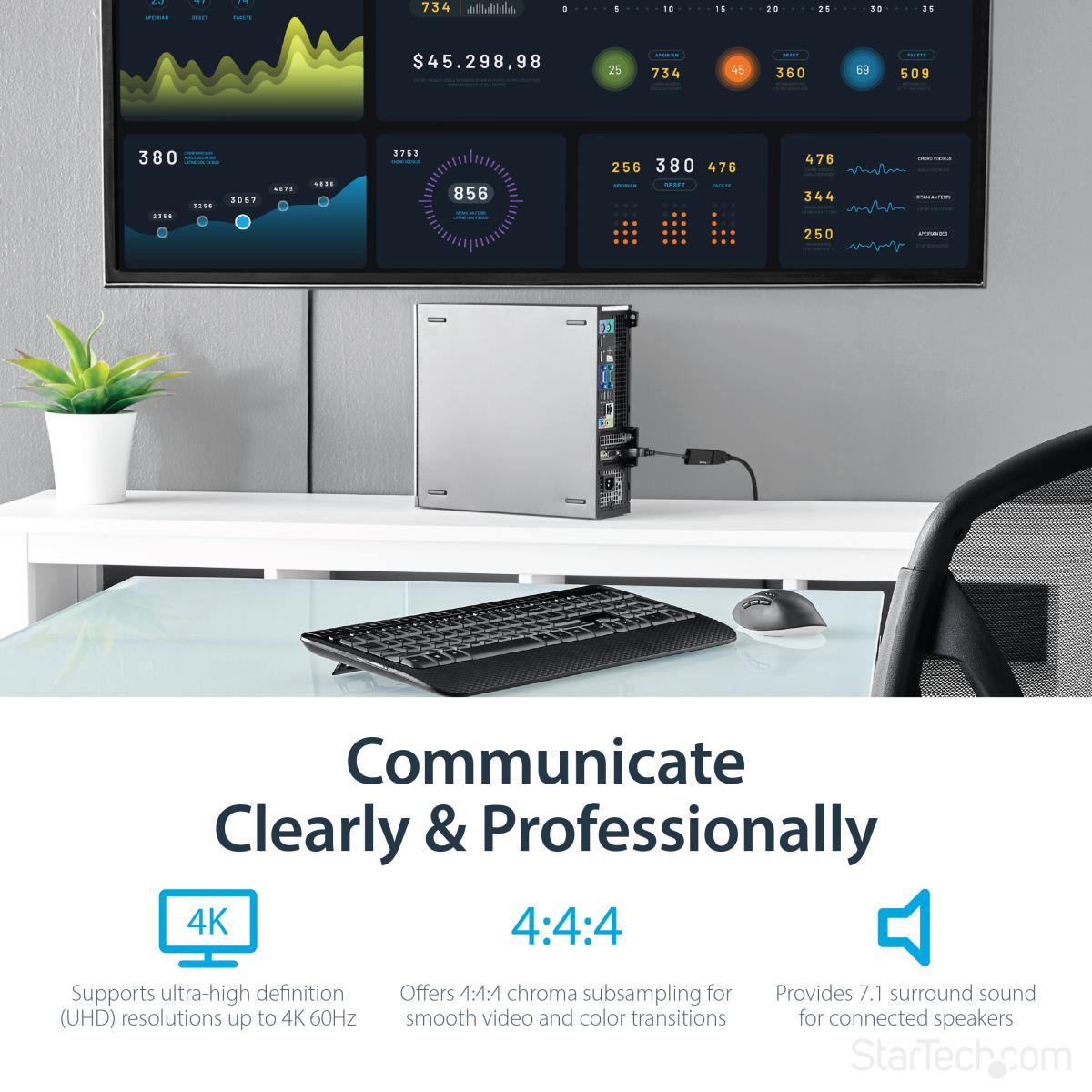 STARTECH.COM DisplayPort To Hdmi Convert 4k Uhd Dp To Hdmi Adapter - 4k 60hz