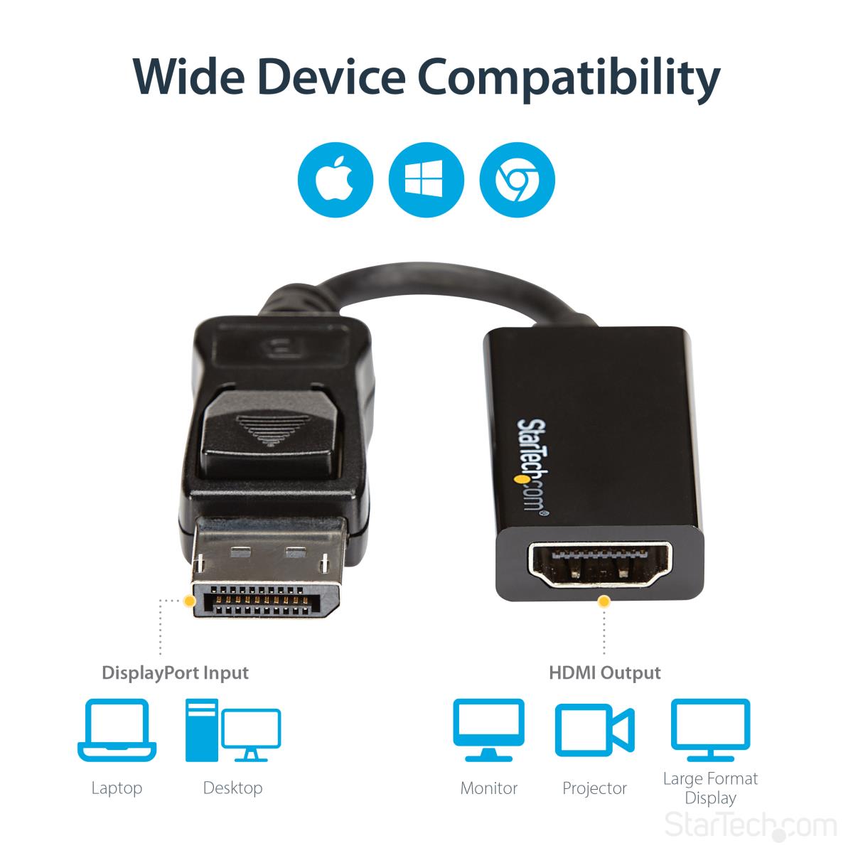 STARTECH.COM DisplayPort To Hdmi Convert 4k Uhd Dp To Hdmi Adapter - 4k 60hz