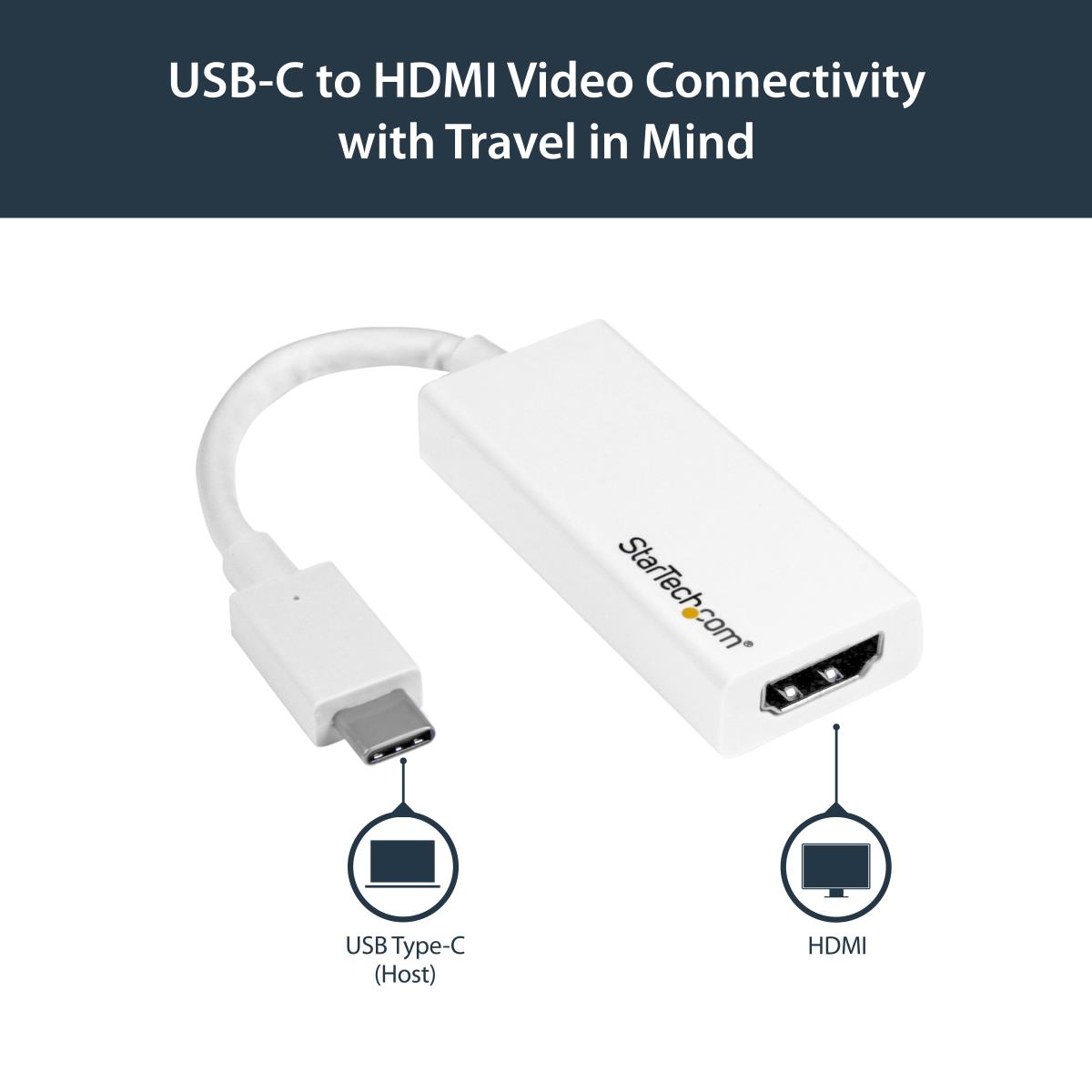 STARTECH.COM USB-c To Hdmi Adapter - 4k 60hz White