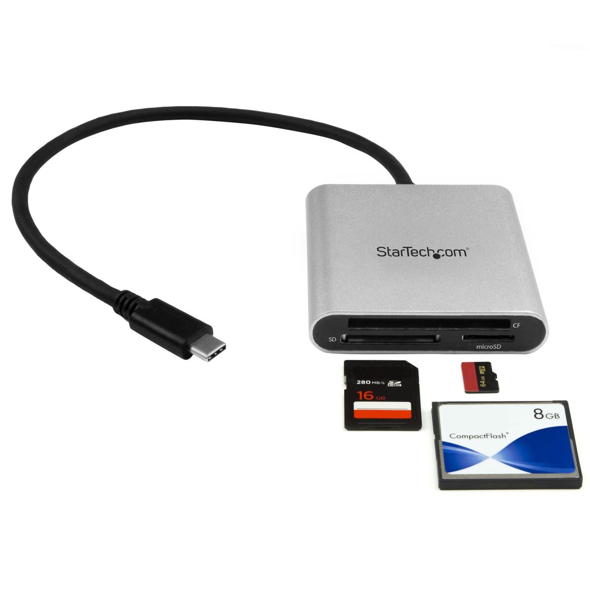 STARTECH.COM Flash Memory Multi-card Reader / Writer USB 3.0 With USB-c - Sd, Microsd, Compactflash