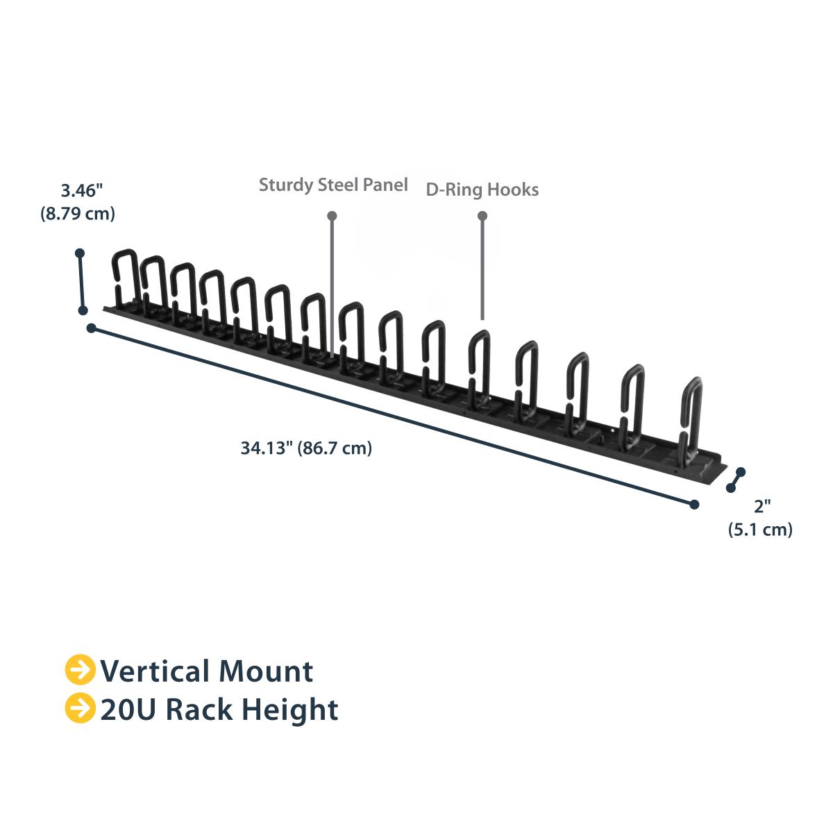 STARTECH.COM Vertical Cable Organizer With D-ring Hooks - 0u - 3ft