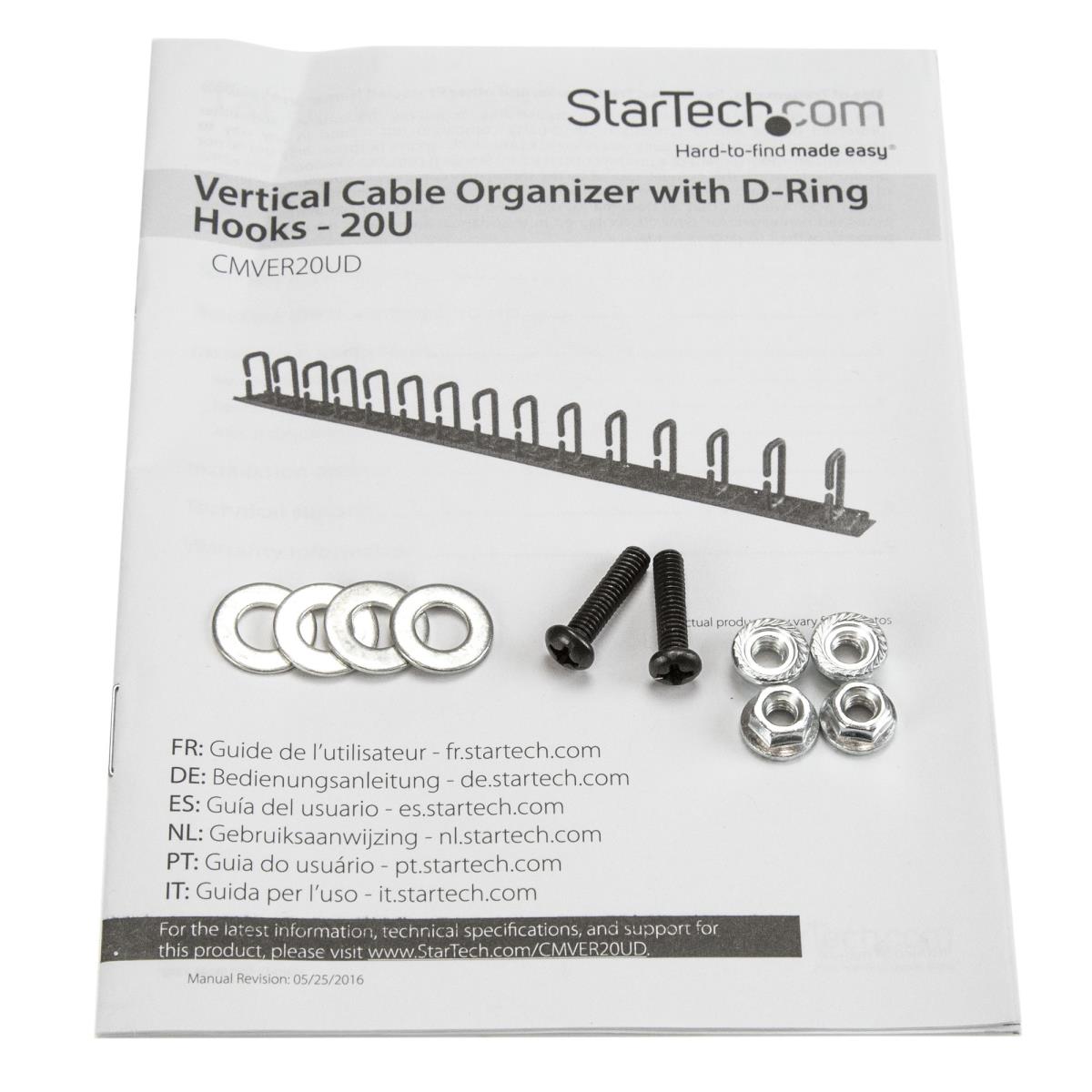 STARTECH.COM Vertical Cable Organizer With D-ring Hooks - 0u - 3ft
