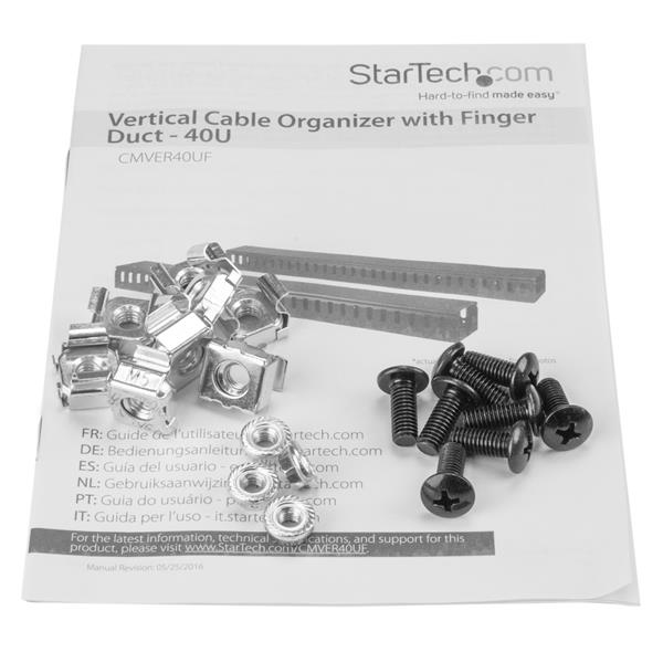 STARTECH.COM Vertical Cable Organizer With Finger Ducts - 0u - 6 Ft