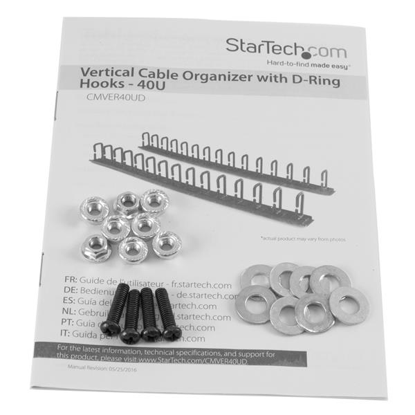 STARTECH.COM Vertical Cable Organizer With D-ring Hooks - 0u - 6ft