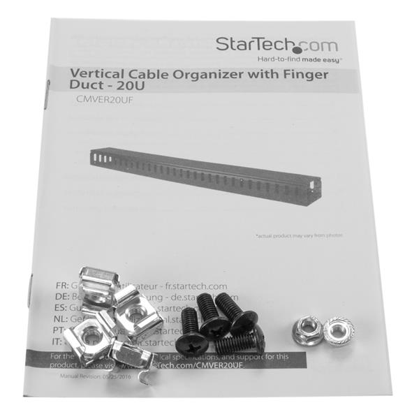 STARTECH.COM Vertical Cable Organizer With Finger Ducts - 0u - 3ft
