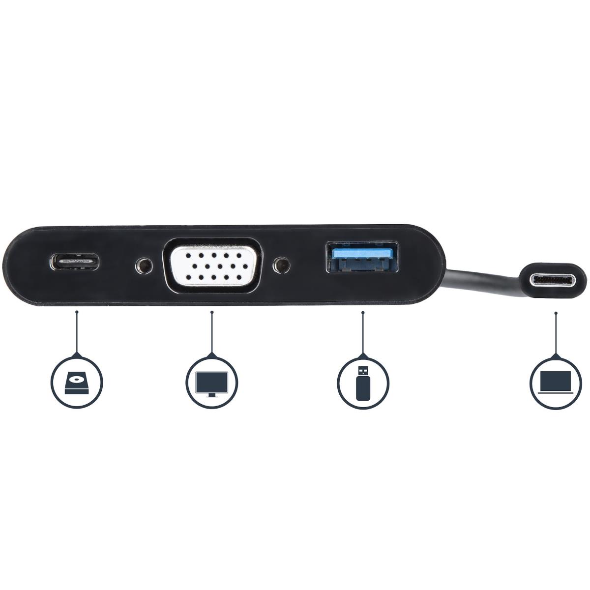 STARTECH.COM USB Type-c To Vga Adapter With Pd & USB Port - USB-c Adapter