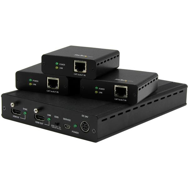 STARTECH.COM Hdbaset Extender Kit With 3 Receivers 3-port - 1x3 Hdmi Over Cat5 Splitter - Up To 4k
