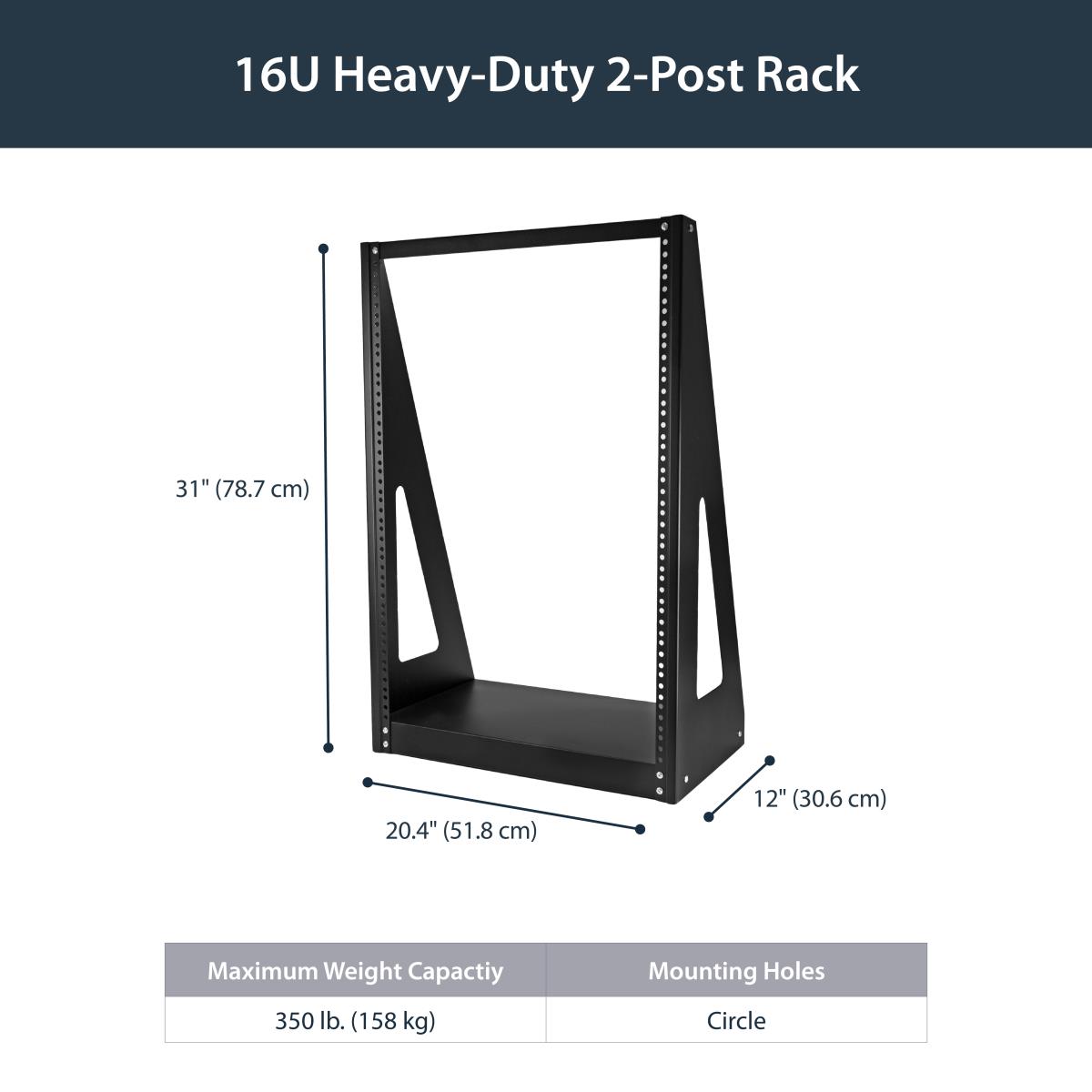 STARTECH.COM Heavy Duty 2-post Rack - 16u