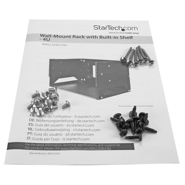 STARTECH.COM Wall-mountable Server Rack Wall Rack With Built-in Shelf 4u