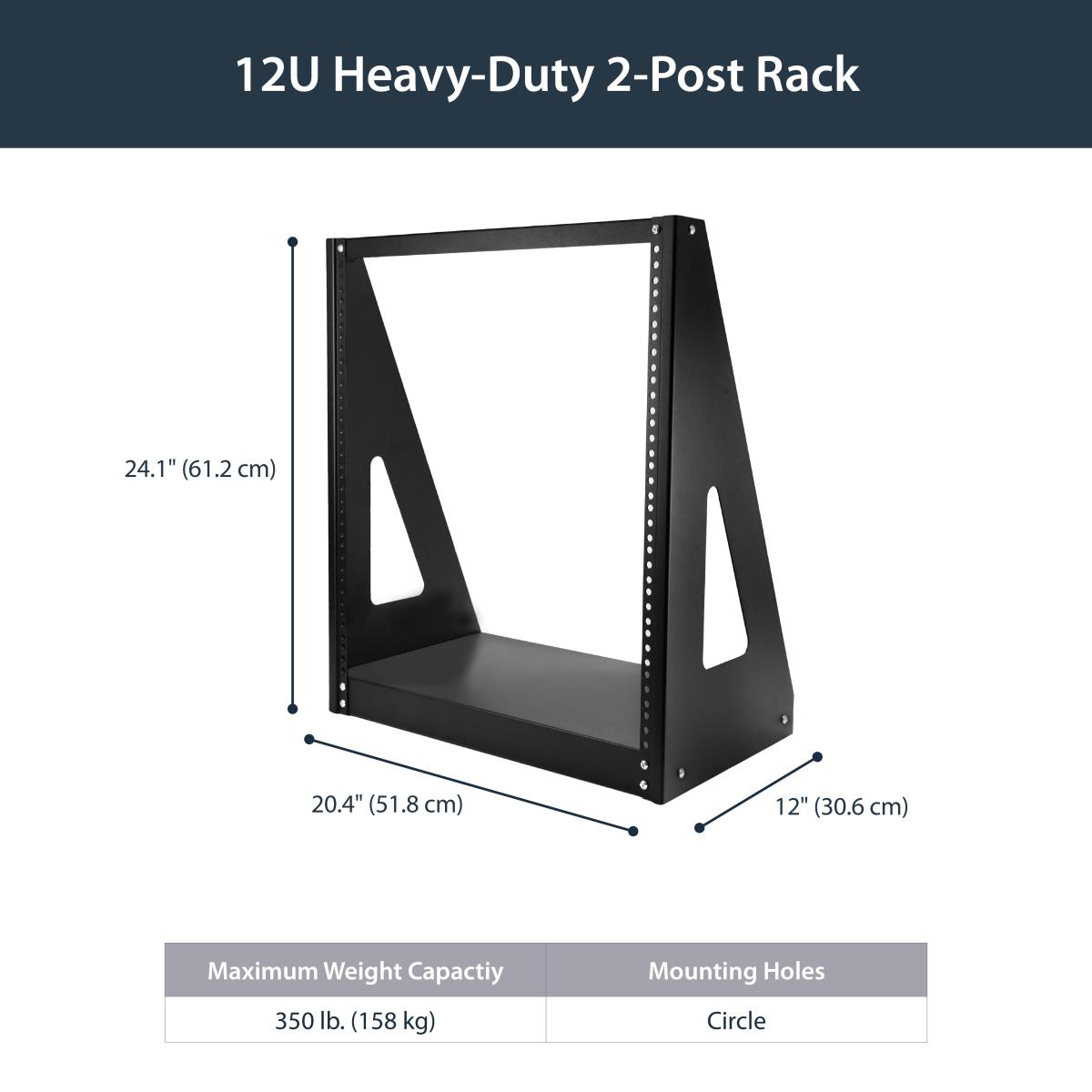 STARTECH.COM Open-frame Server Rack - 12u 2-post Heavy Duty Rack